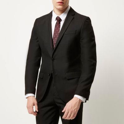 Black slim suit jacket